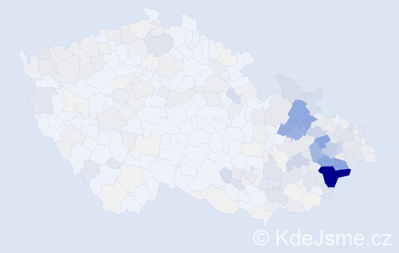 Příjmení: 'Orságová', počet výskytů 1082 v celé ČR