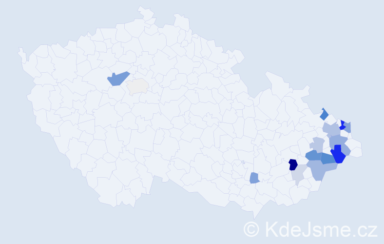 Příjmení: 'Seget', počet výskytů 43 v celé ČR