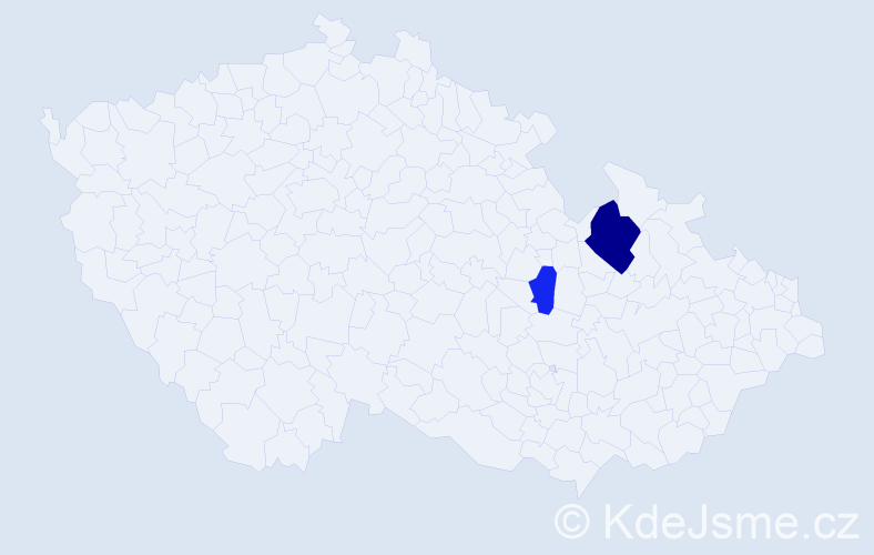 Příjmení: 'Bratina', počet výskytů 8 v celé ČR