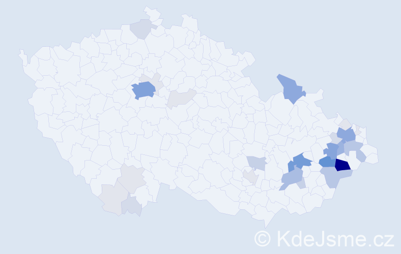 Příjmení: 'Tovaryšová', počet výskytů 129 v celé ČR