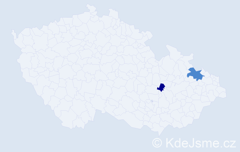 Příjmení: 'Hanos', počet výskytů 6 v celé ČR