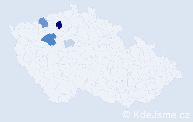 Příjmení: 'Fedurca', počet výskytů 5 v celé ČR