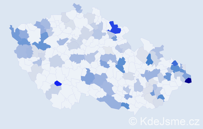 Příjmení: 'Benko', počet výskytů 266 v celé ČR