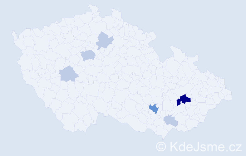 Příjmení: 'Koksová', počet výskytů 18 v celé ČR
