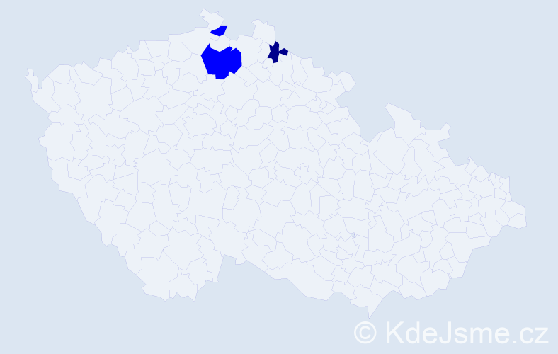 Příjmení: 'Mikič', počet výskytů 4 v celé ČR