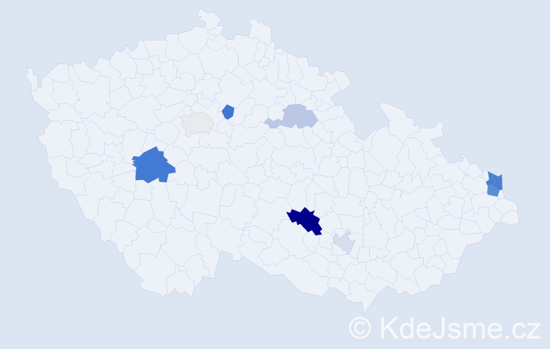 Příjmení: 'Čižmarik', počet výskytů 18 v celé ČR