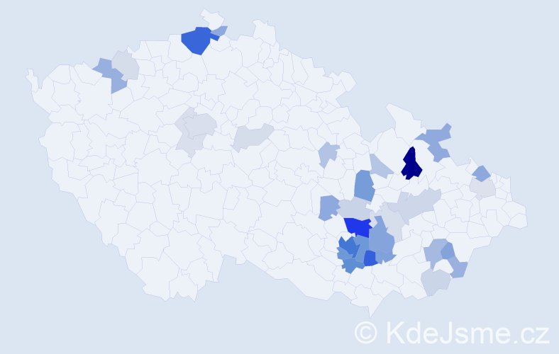 Příjmení: 'Resová', počet výskytů 103 v celé ČR