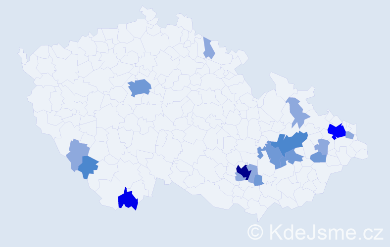 Příjmení: 'Plchot', počet výskytů 37 v celé ČR