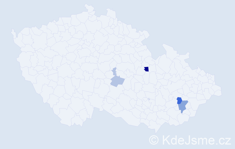 Příjmení: 'Podvala', počet výskytů 9 v celé ČR
