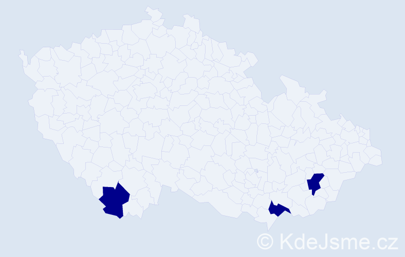 Příjmení: 'Kofron', počet výskytů 3 v celé ČR