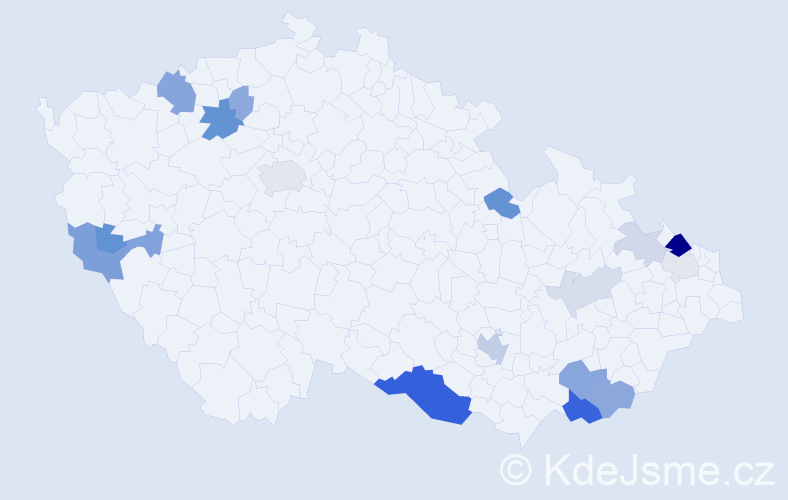 Příjmení: 'Černaj', počet výskytů 47 v celé ČR