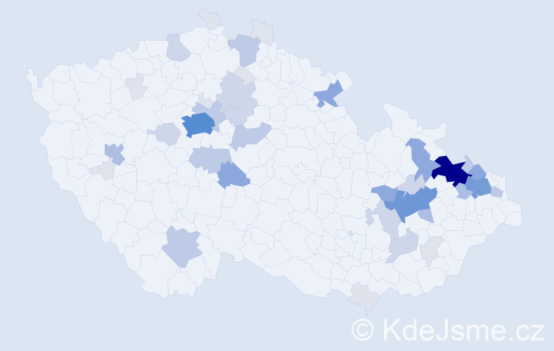 Příjmení: 'Hanel', počet výskytů 146 v celé ČR