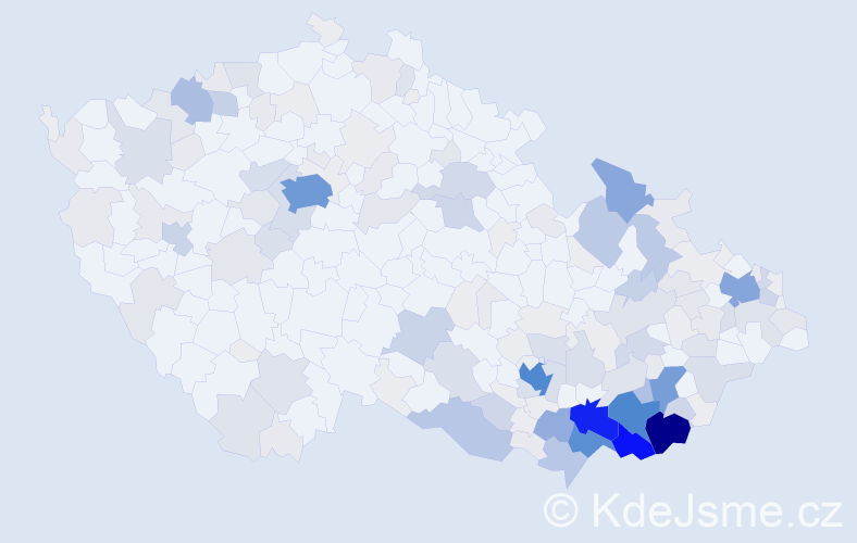Příjmení: 'Zálešáková', počet výskytů 932 v celé ČR
