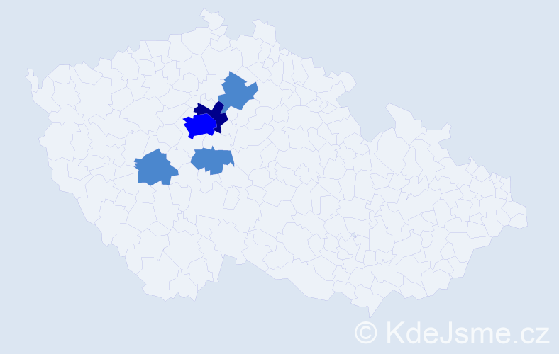 Příjmení: 'Vobiš', počet výskytů 8 v celé ČR