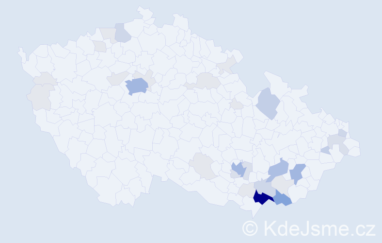 Příjmení: 'Brablcová', počet výskytů 115 v celé ČR