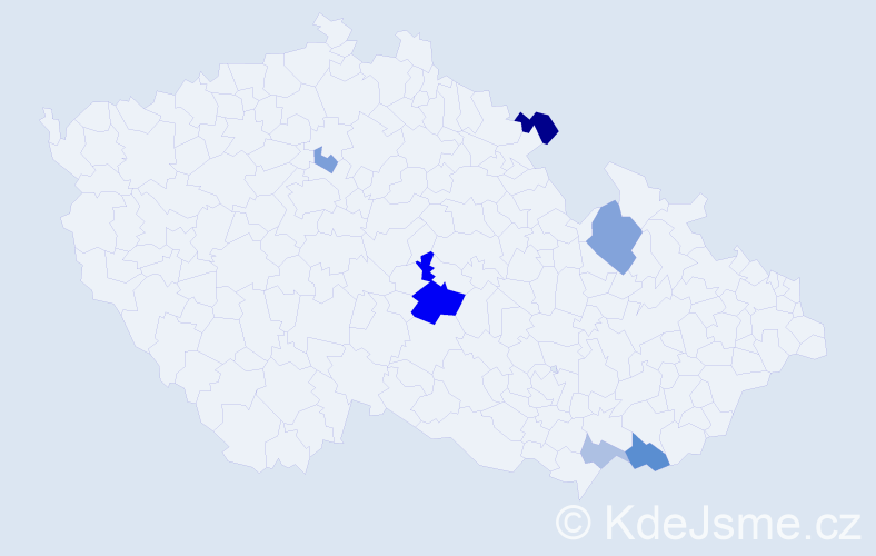 Příjmení: 'Wicheová', počet výskytů 13 v celé ČR