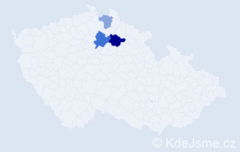 Příjmení: 'Mocáková', počet výskytů 10 v celé ČR