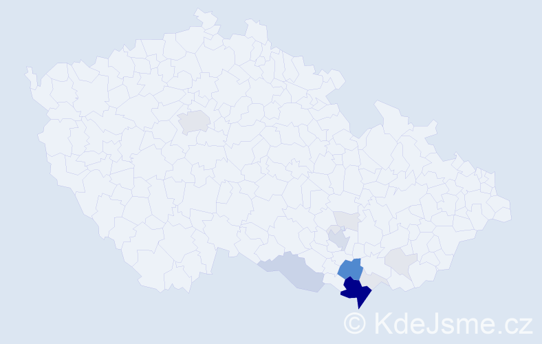 Příjmení: 'Oslzlý', počet výskytů 66 v celé ČR
