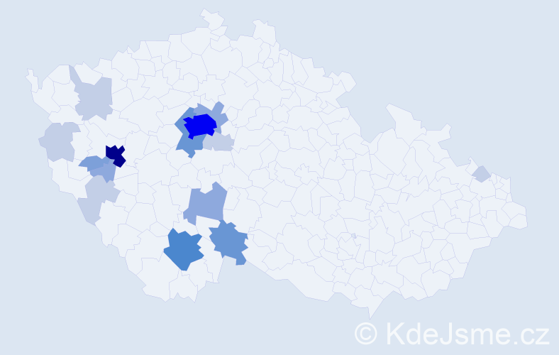 Příjmení: 'Lešetická', počet výskytů 47 v celé ČR