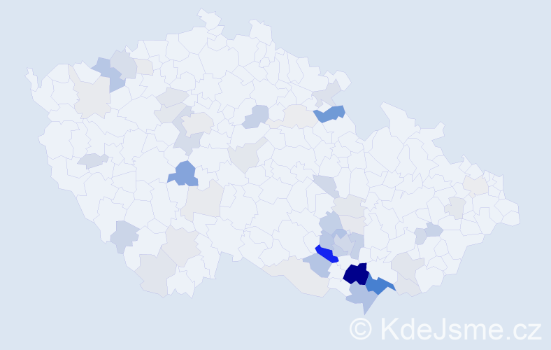 Příjmení: 'Prátová', počet výskytů 151 v celé ČR