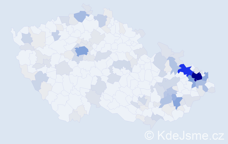 Příjmení: 'Vajda', počet výskytů 483 v celé ČR