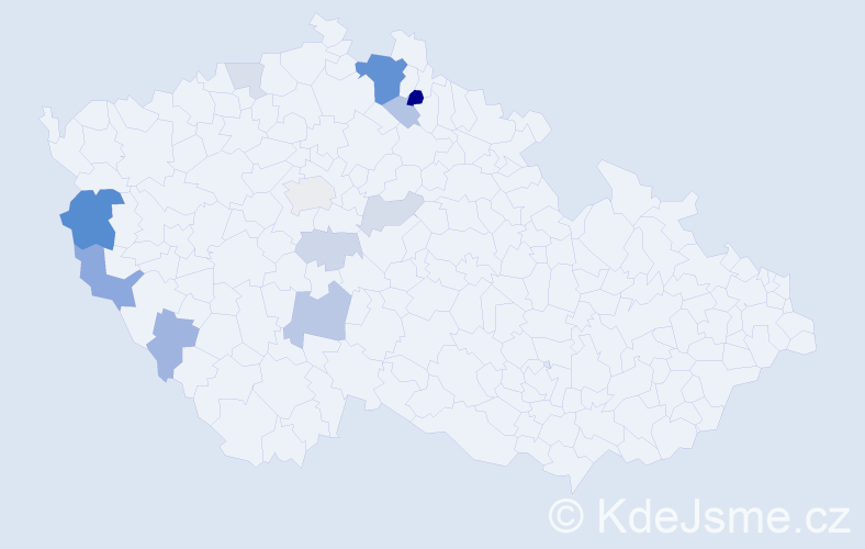 Příjmení: 'Štrincl', počet výskytů 28 v celé ČR