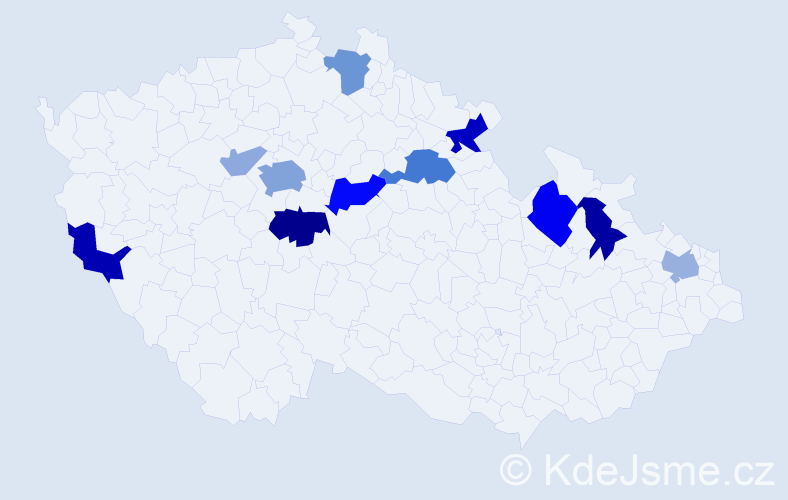 Příjmení: 'Krymláková', počet výskytů 33 v celé ČR
