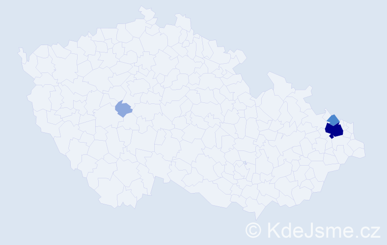 Příjmení: 'Rombová', počet výskytů 8 v celé ČR