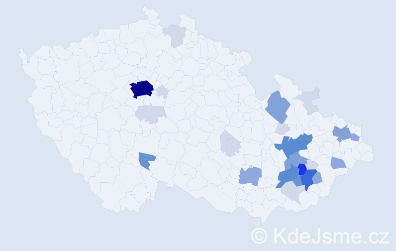 Příjmení: 'Hyánková', počet výskytů 98 v celé ČR