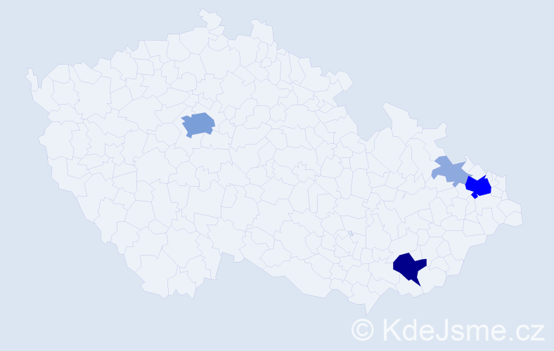 Příjmení: 'Tatařík', počet výskytů 15 v celé ČR