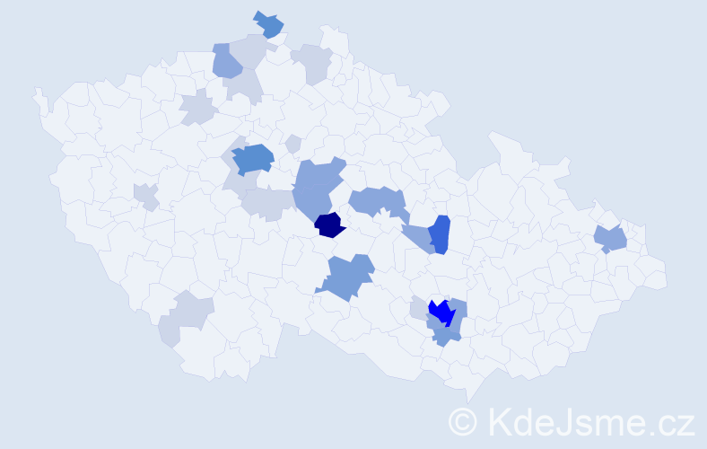 Příjmení: 'Zatočil', počet výskytů 81 v celé ČR