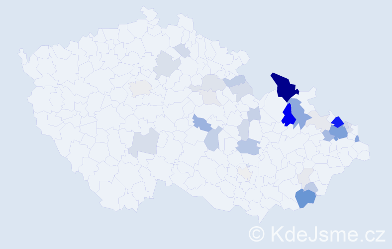 Příjmení: 'Kozubová', počet výskytů 119 v celé ČR