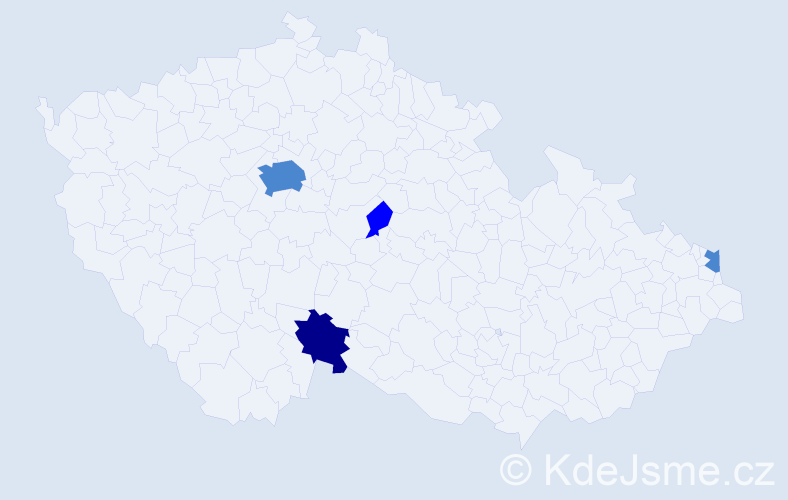 Příjmení: 'Miščik', počet výskytů 7 v celé ČR