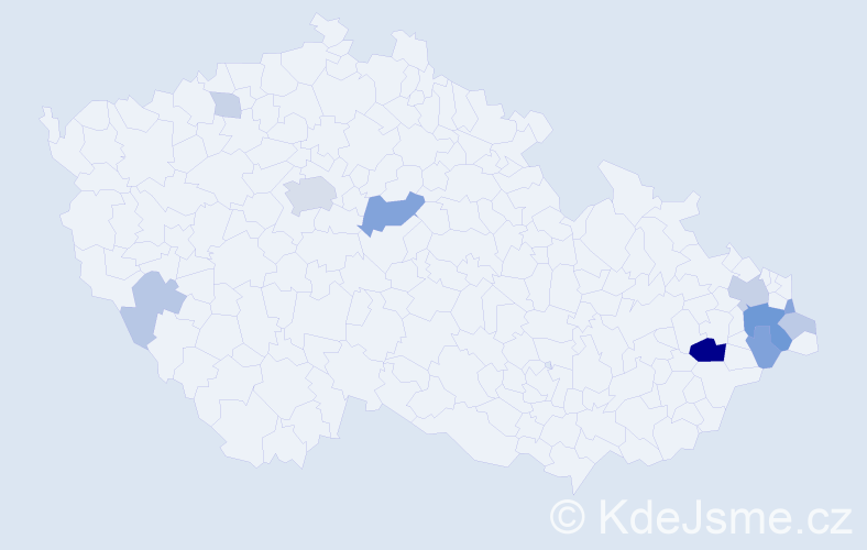 Příjmení: 'Bartecká', počet výskytů 29 v celé ČR