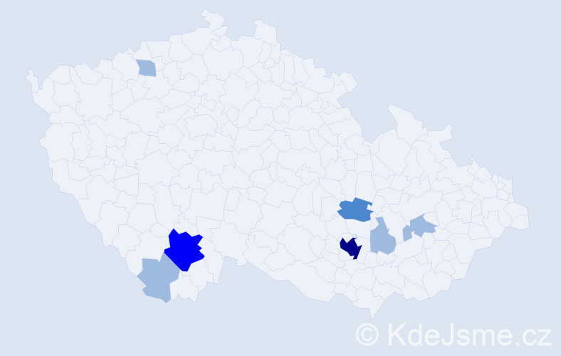Příjmení: 'Sponarová', počet výskytů 13 v celé ČR