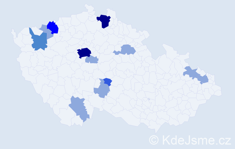 Příjmení: 'Neuber', počet výskytů 27 v celé ČR