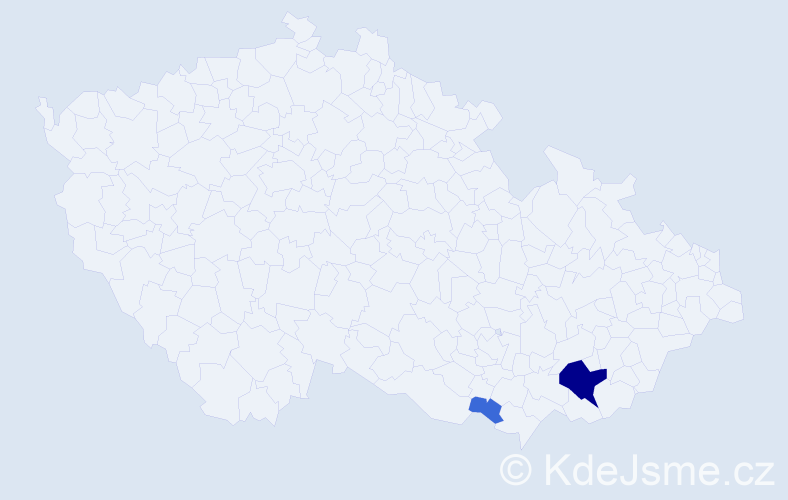 Příjmení: 'Volas', počet výskytů 8 v celé ČR