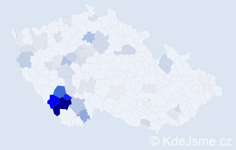 Příjmení: 'Boška', počet výskytů 174 v celé ČR