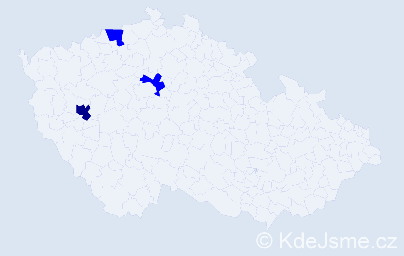 Příjmení: 'Čmil', počet výskytů 4 v celé ČR