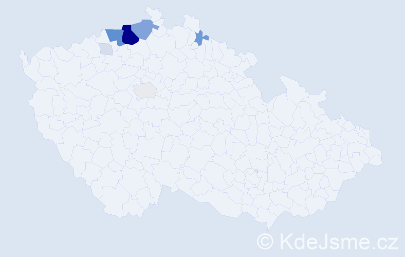 Příjmení: 'Herzina', počet výskytů 47 v celé ČR