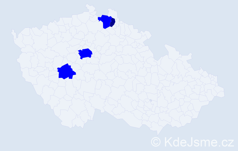 Příjmení: 'Nikendeyová', počet výskytů 5 v celé ČR