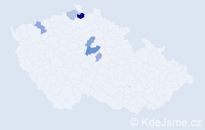 Příjmení: 'Nemlein', počet výskytů 19 v celé ČR