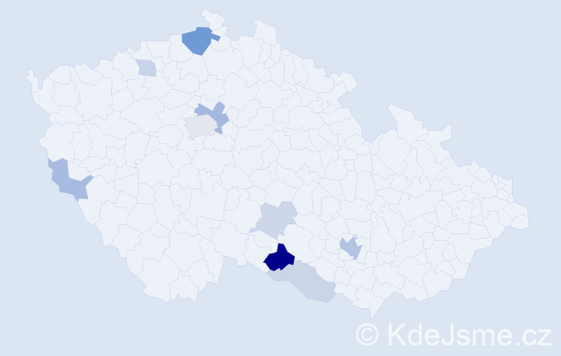 Příjmení: 'Černovický', počet výskytů 22 v celé ČR