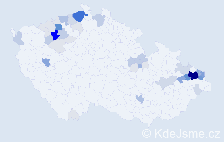Příjmení: 'Pulková', počet výskytů 193 v celé ČR