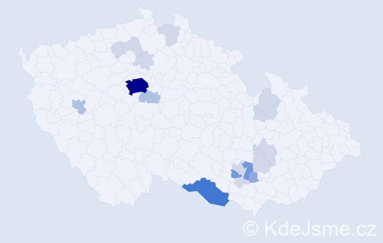 Příjmení: 'Sytar', počet výskytů 45 v celé ČR