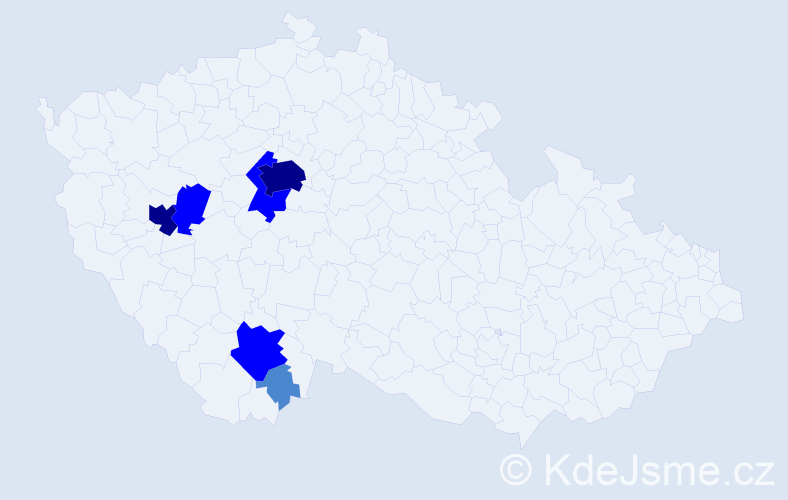 Příjmení: 'Milštain', počet výskytů 13 v celé ČR