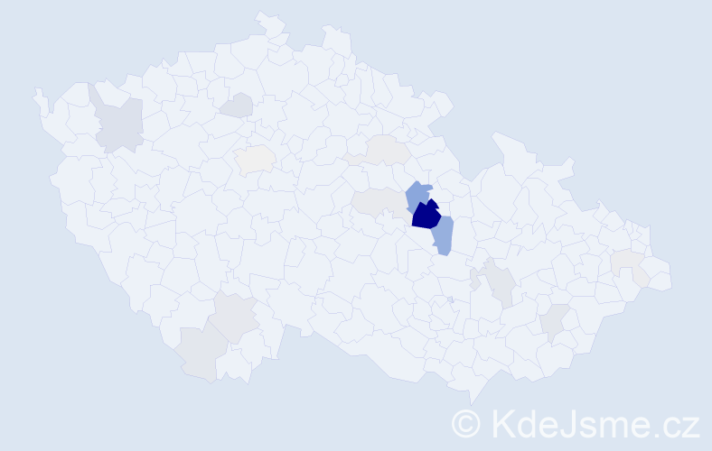 Příjmení: 'Tašnerová', počet výskytů 49 v celé ČR