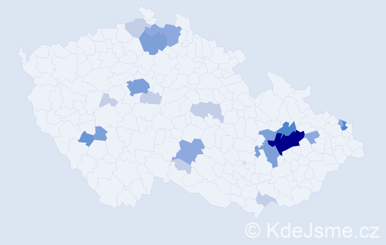 Příjmení: 'Šperlíková', počet výskytů 56 v celé ČR