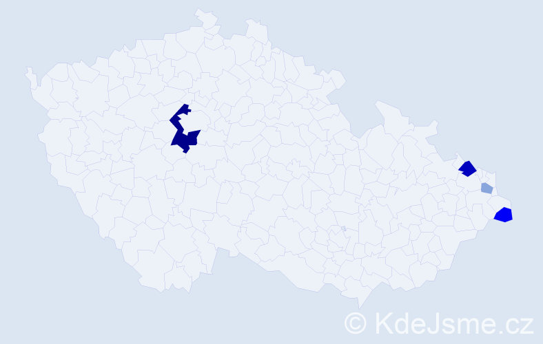 Příjmení: 'Janošov', počet výskytů 9 v celé ČR