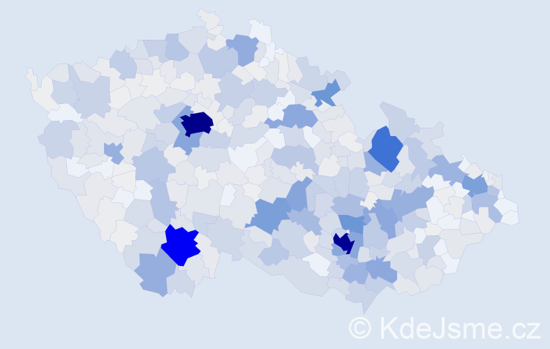 Příjmení: 'Klimeš', počet výskytů 3106 v celé ČR